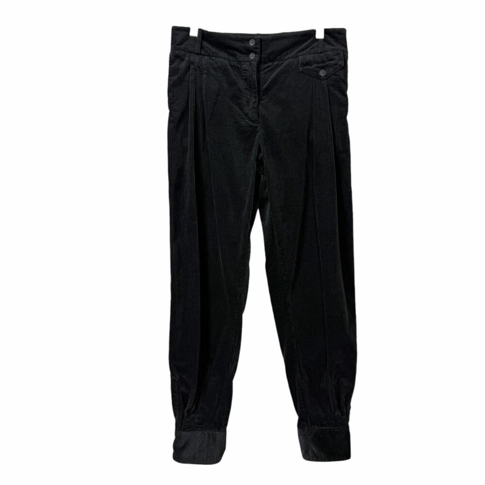 BRORA Black Corduroy Bombacho Pleated Slouchy Tapered Ankle Pants Women’s Size 4